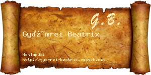 Gyömrei Beatrix névjegykártya