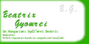 beatrix gyomrei business card
